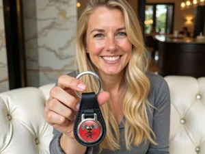 Key Ring Leather Sturdy Solid Sports Version